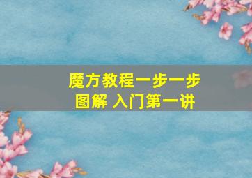 魔方教程一步一步图解 入门第一讲